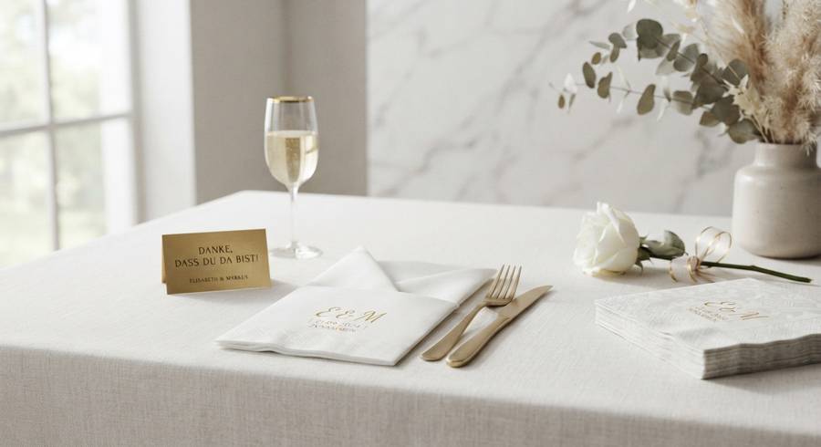 Hochzeit: Servietten-Personalisierung planen