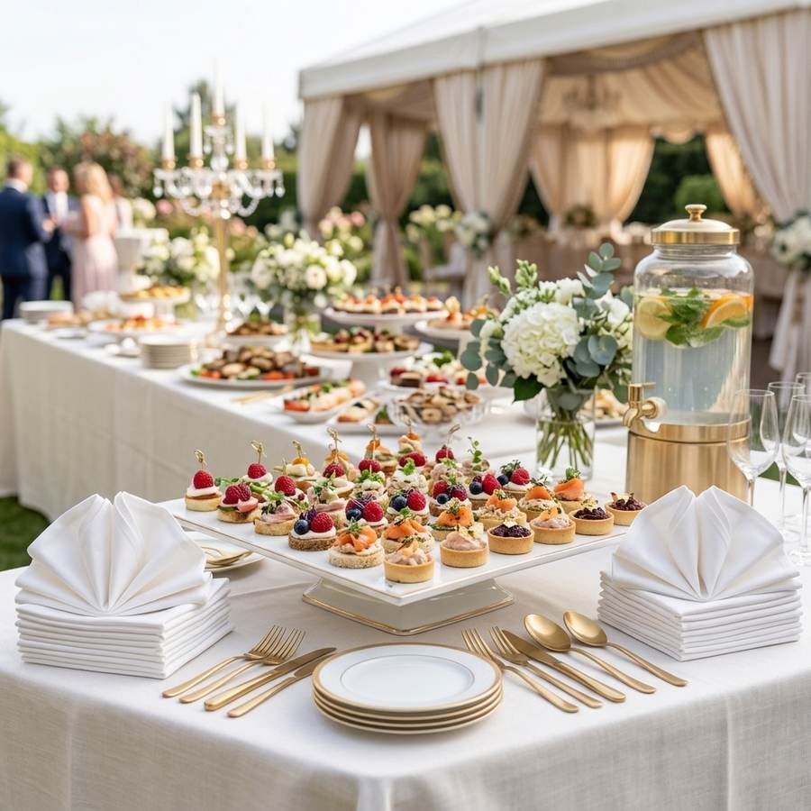 Catering-Buffet im Freien