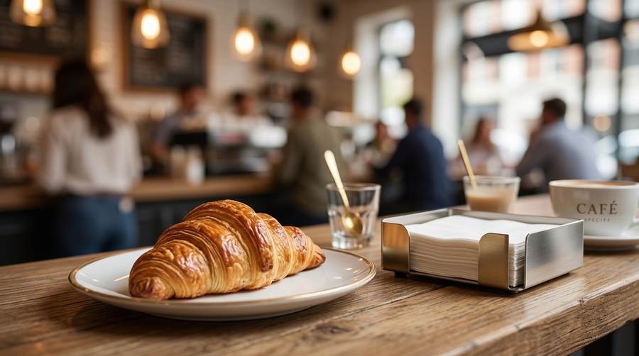Café-Theke mit Serviettenspender